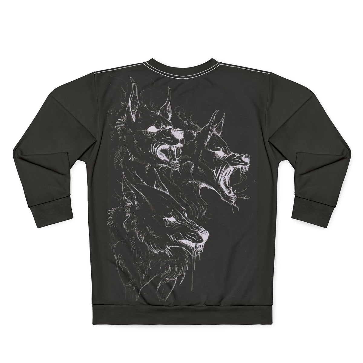 Wolf Pack Graphic Sweatshirt — Triple Howling Wolves All-Over Print