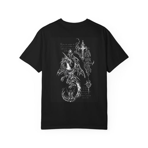 Dragon Gothic Cross T-Shirt — Dark Fantasy Graphic Tee