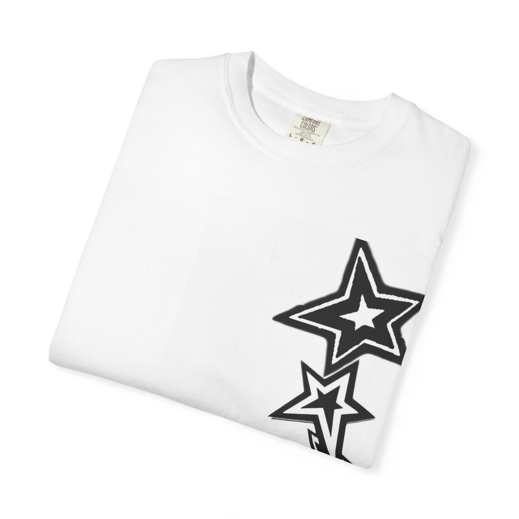 Grunge Star Stack T-shirt | Back Shooting Star Graphic