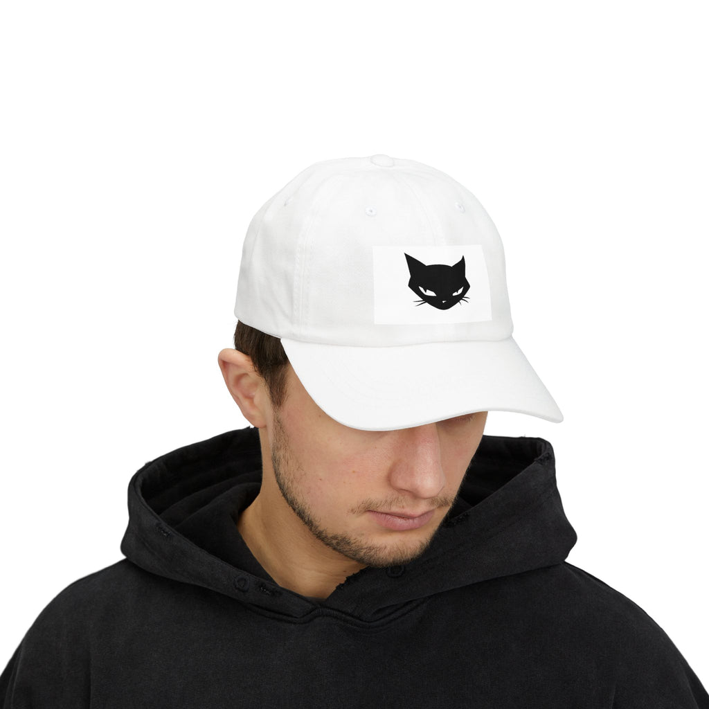 Embroidered Black Cat Dad Cap