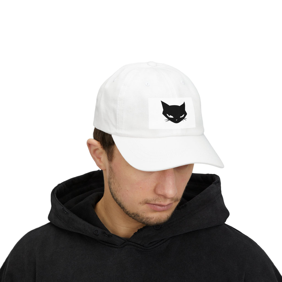 Embroidered Black Cat Dad Cap