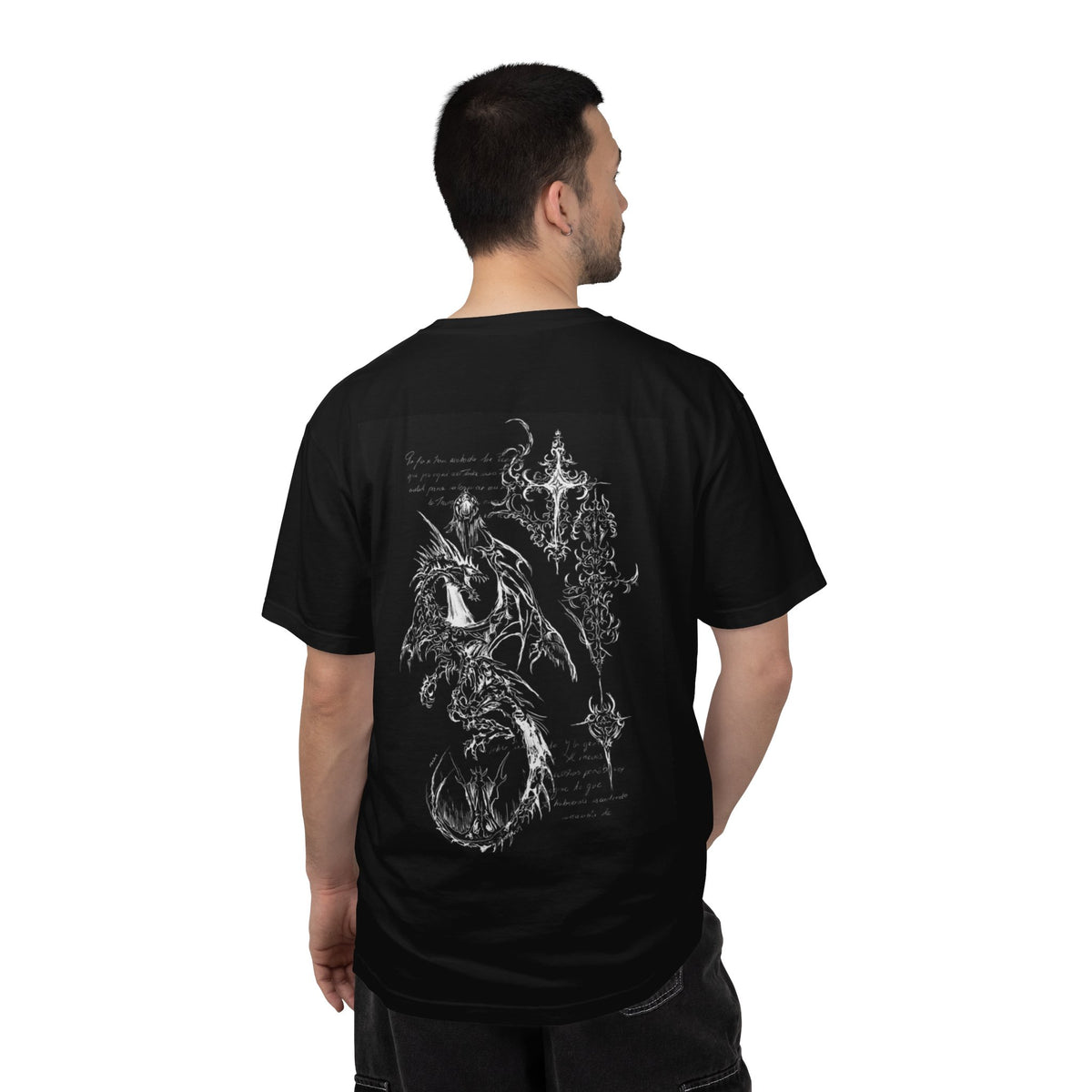 Dragon Gothic Cross T-Shirt — Dark Fantasy Graphic Tee