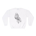 Mystic Skull Crewneck Sweatshirt — Gothic Moon & Ornate Skull Graphic