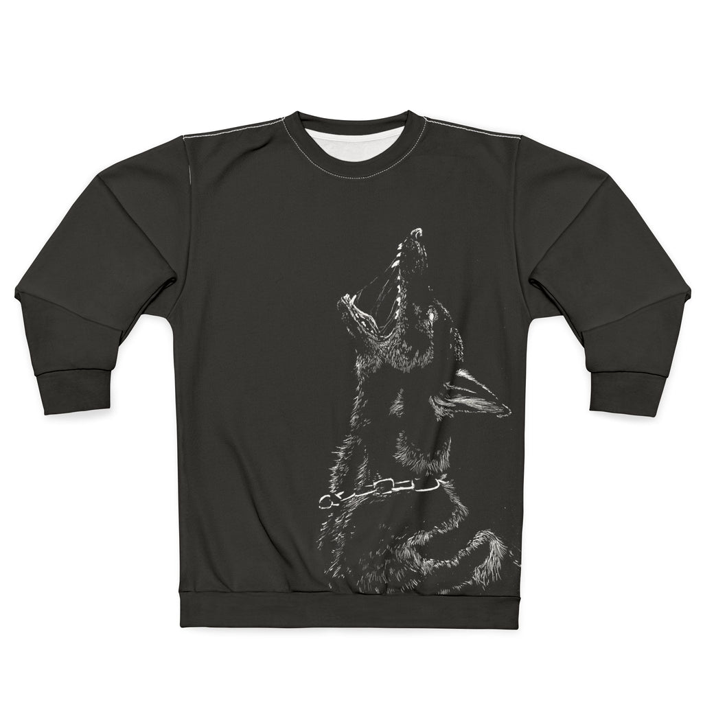 Wolf Pack Graphic Sweatshirt — Triple Howling Wolves All-Over Print