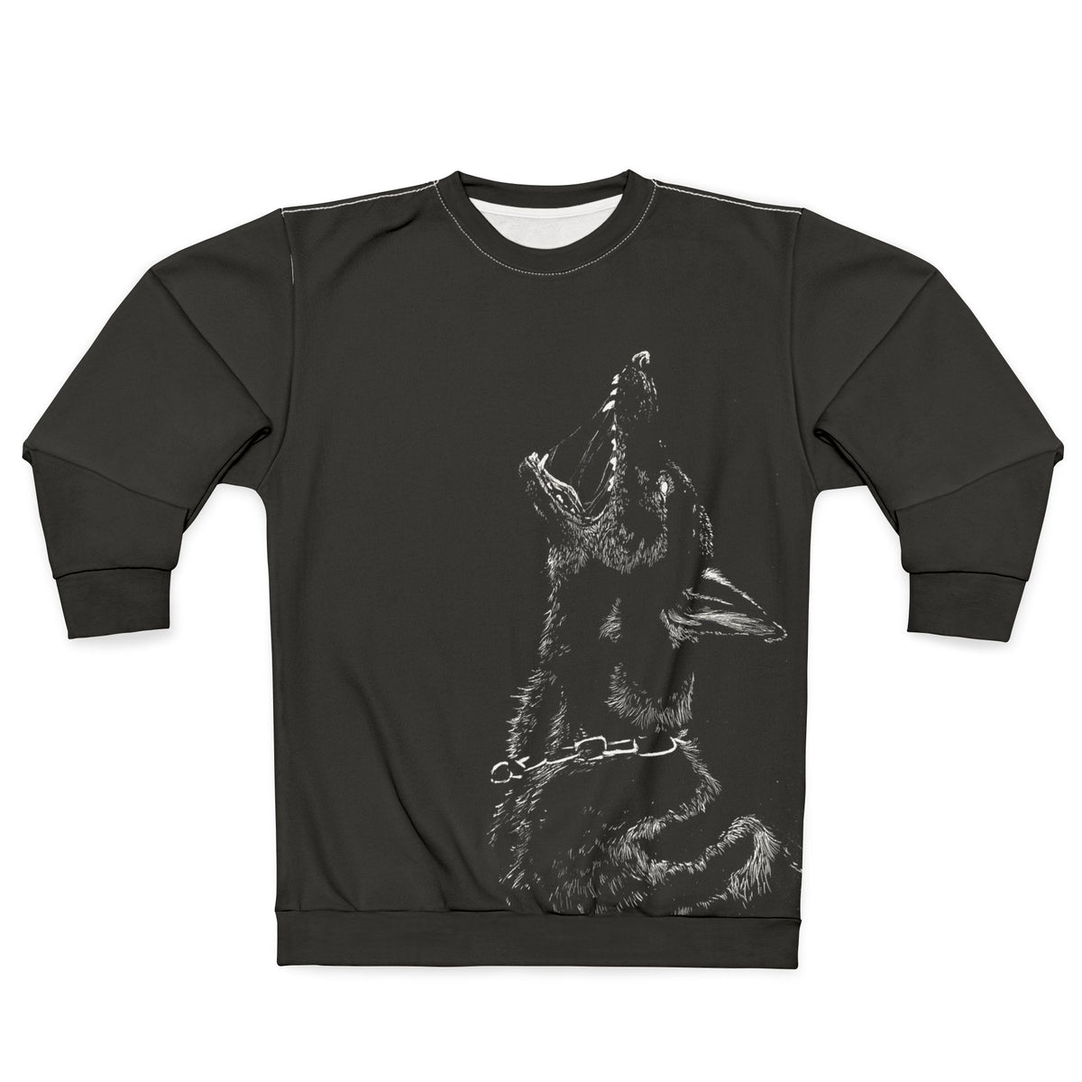 Wolf Pack Graphic Sweatshirt — Triple Howling Wolves All-Over Print