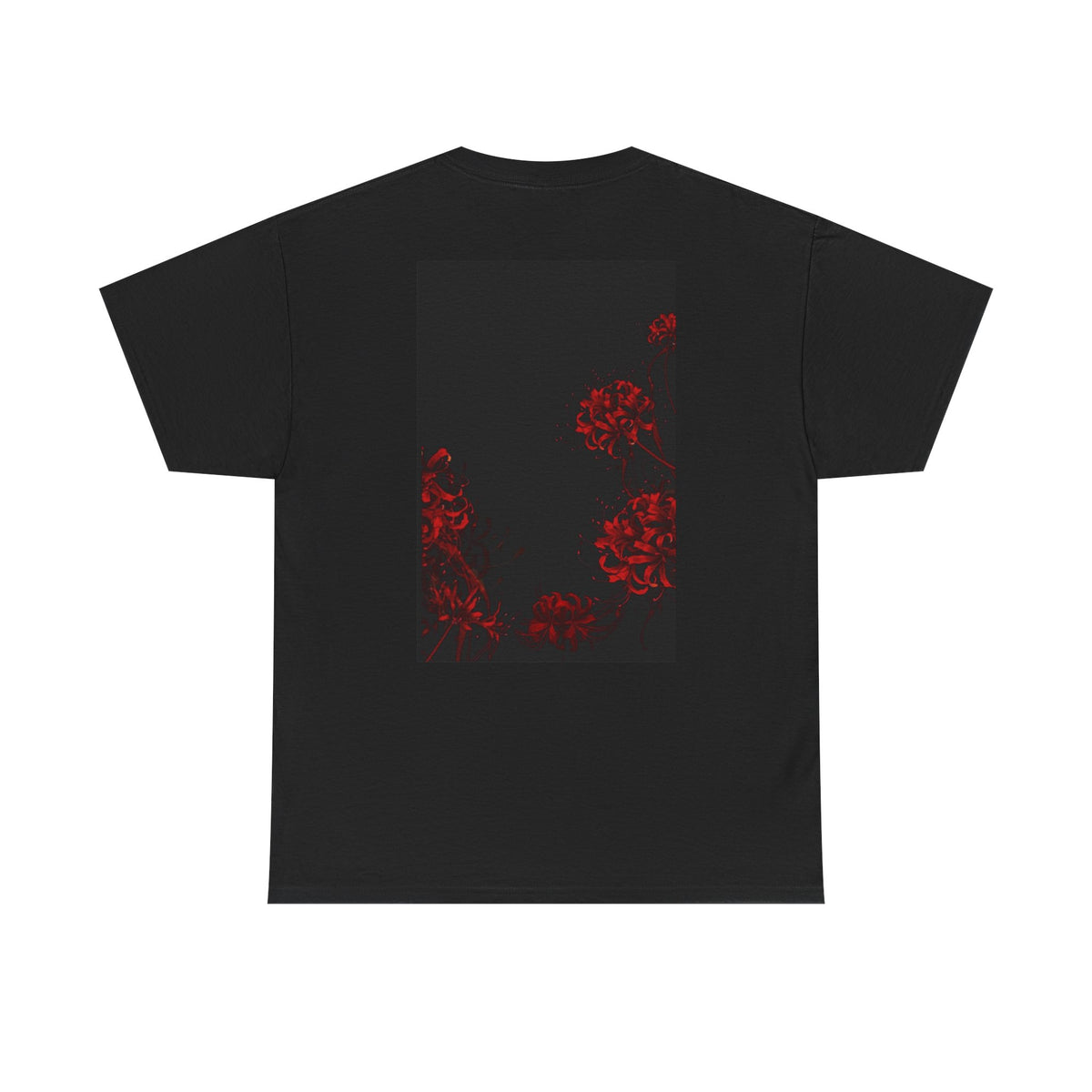 Gothic Bat & Red Rose Graphic Tee
