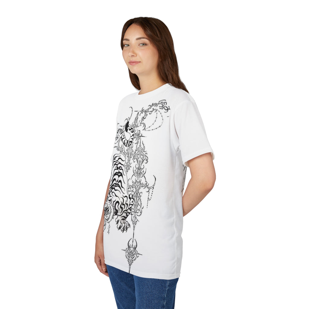 Tiger Japanese Tattoo Tee — Black Ink Asian-Inspired Graphic T-Shirt