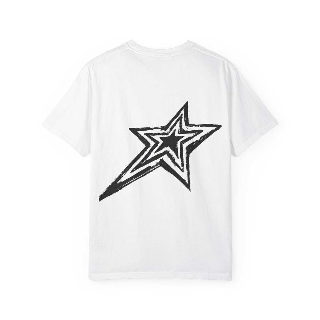 Grunge Star Stack T-shirt | Back Shooting Star Graphic