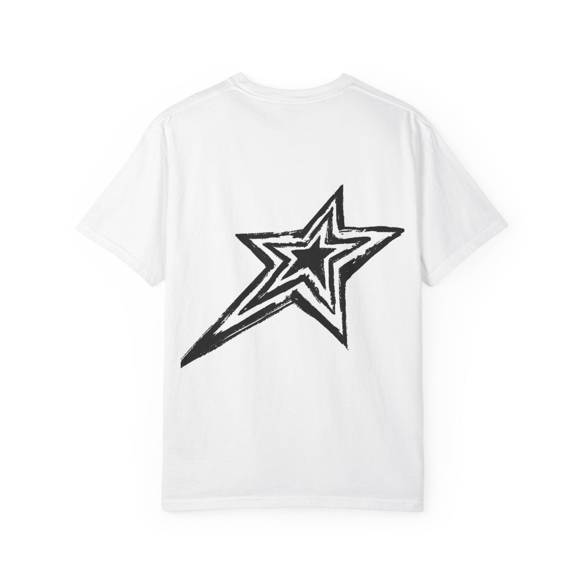 Grunge Star Stack T-shirt | Back Shooting Star Graphic