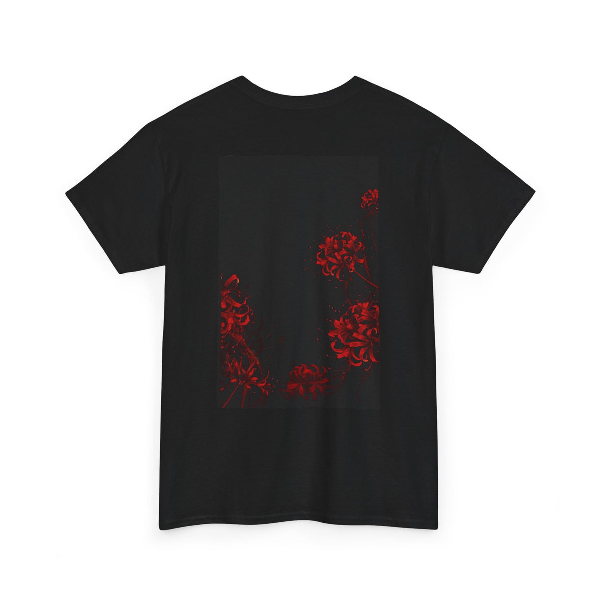 Gothic Bat & Red Rose Graphic Tee