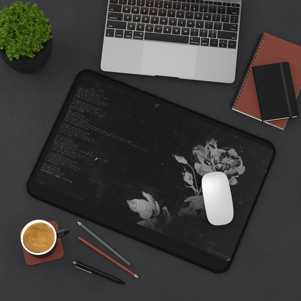 Gothic Rose Desk Mat — Dark Floral Gaming & Office Mouse Pad
