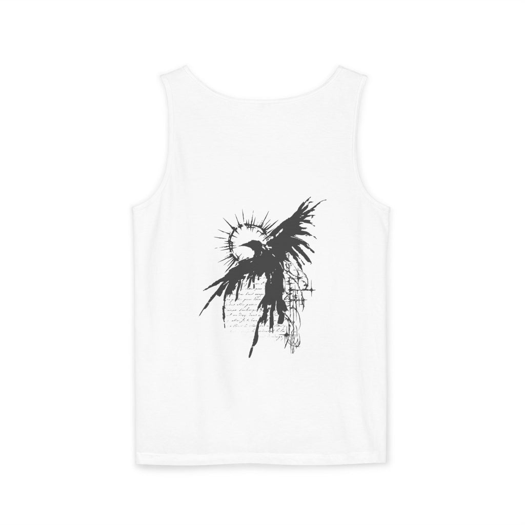 Raven Grunge Tank Top — Gothic Crow Artwork Summer Tee