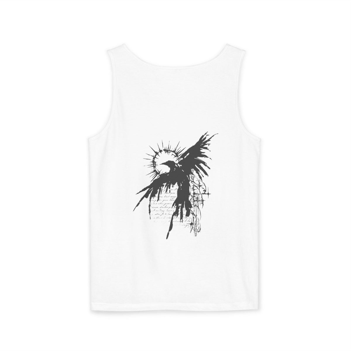 Raven Grunge Tank Top — Gothic Crow Artwork Summer Tee