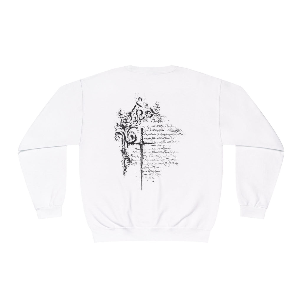 Religious Cross Script Crewneck Sweatshirt