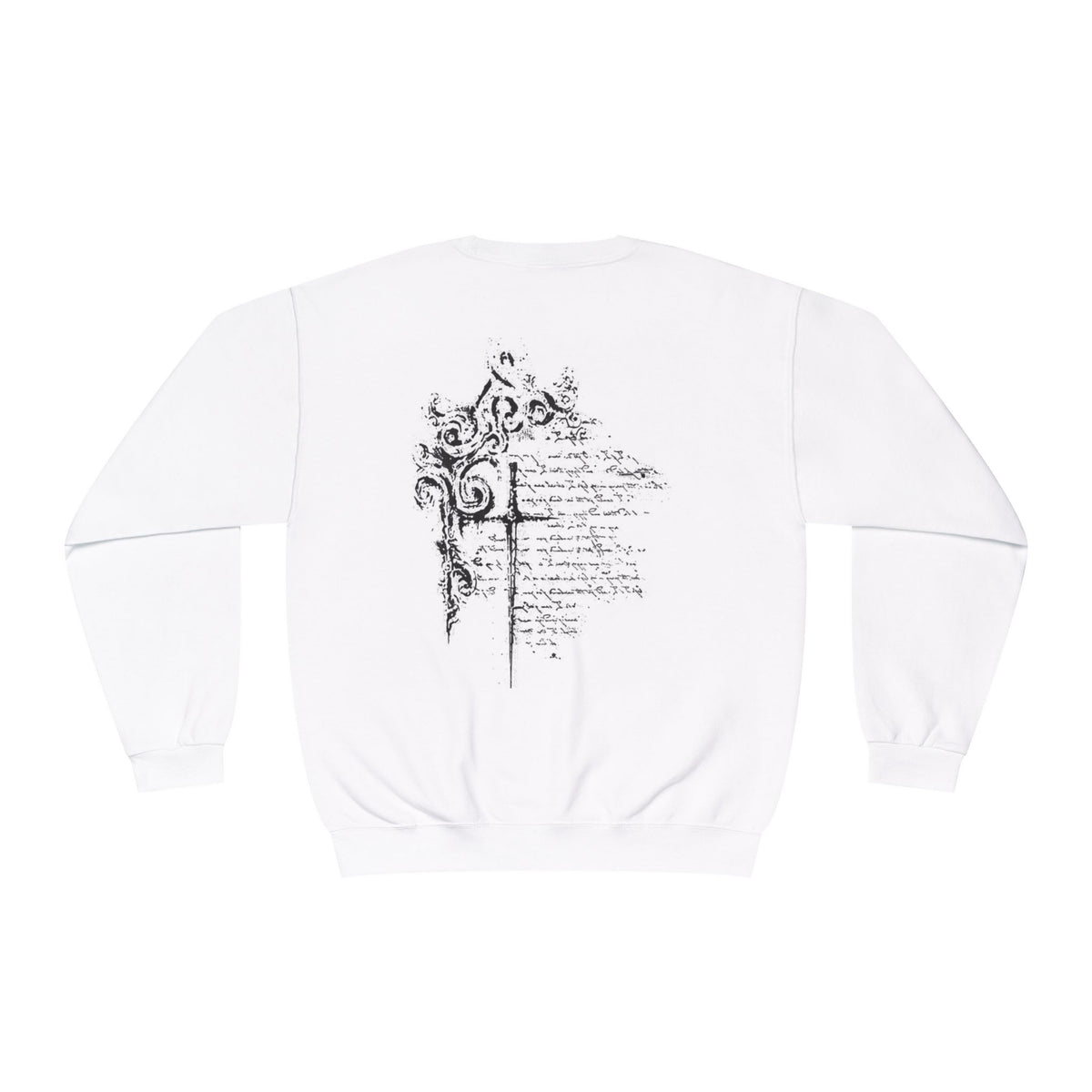 Religious Cross Script Crewneck Sweatshirt
