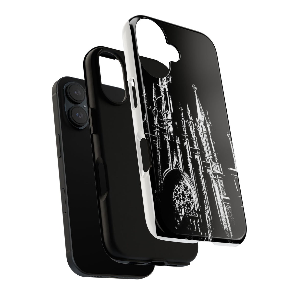 Gothic Cathedral Tough Phone Case — Black & White Architectural iPhone Cover